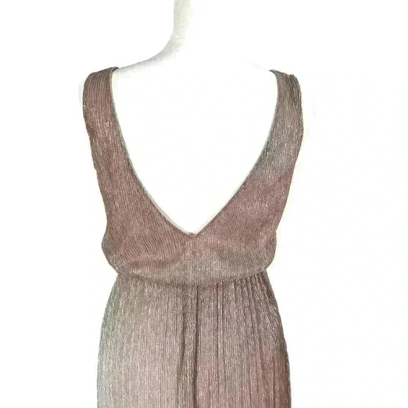 Show Me Your Mumu‎ Kendall Metallic Maxi Dress Shiny Mauve Low Back Size XS - Picture 5 of 11